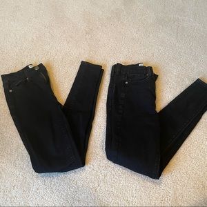 Lot 2 Black Mudd High Rise Jeans 0